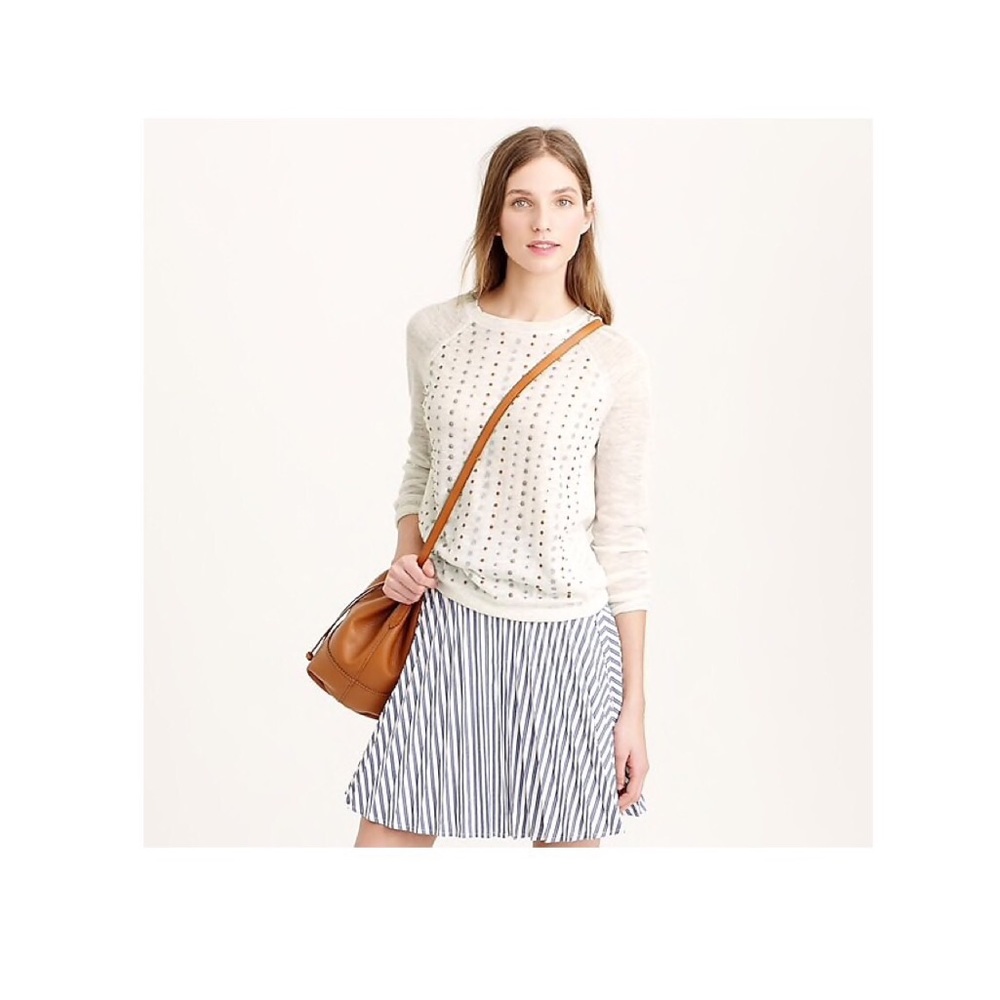 J. Crew Women's White Stacked Sequin Sweater XXS